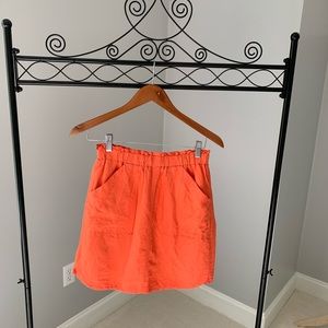 Banana Republic coral linen mini skirt